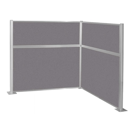 Versare Pre-Configured Hush Panel Cubicle (L Shape) 6' x 6' Slate Fabric 1859334
